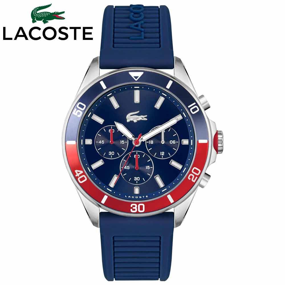 Reloj Lacoste Tiebreaker 2011154 Cronómetro Acero Inoxidable Correa de Silicona Azul